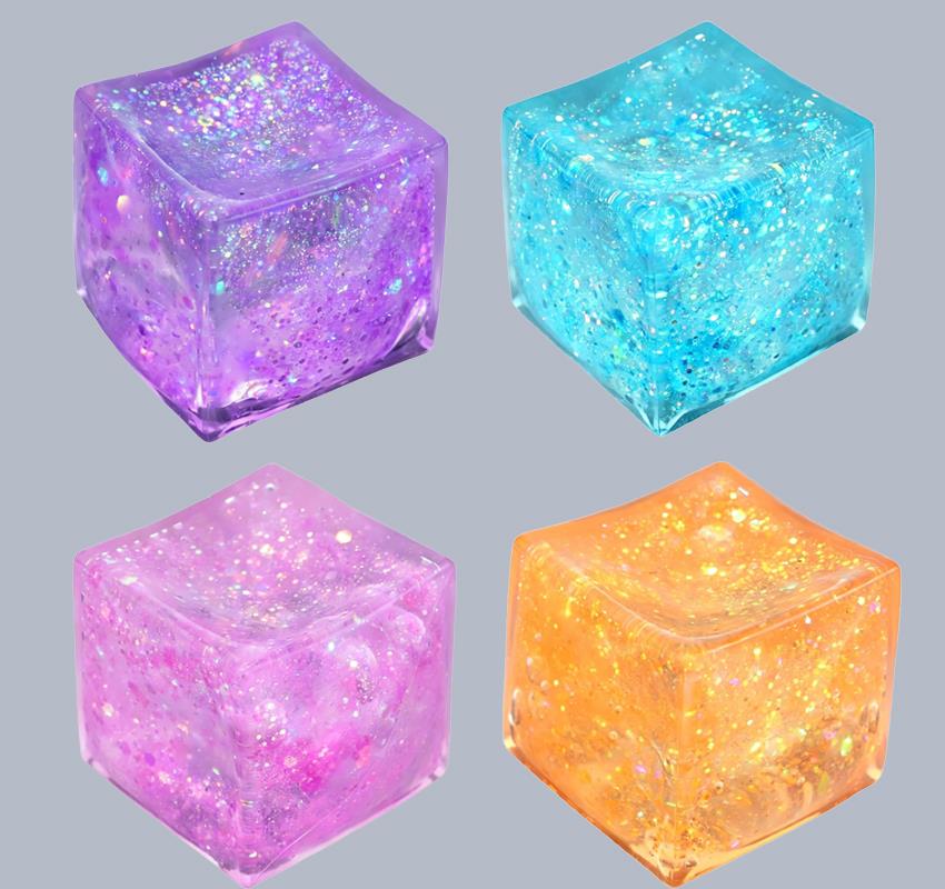 2" Dough Doughs Sugar Squish Cube Glitter