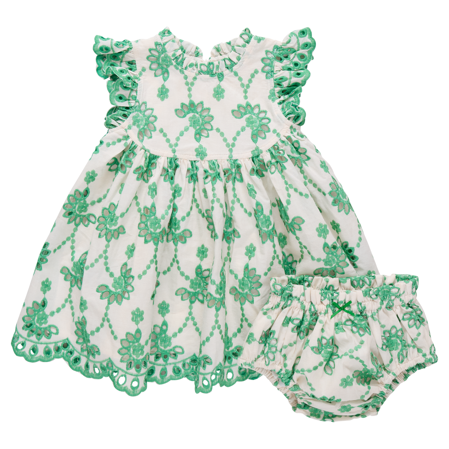 Green Eyelet Cynthia Dress Set