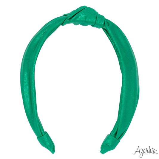 Green Shimmer Top Knot Headband