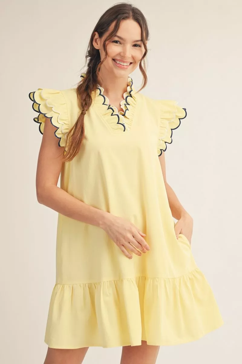 Yellow Scalloped Dress