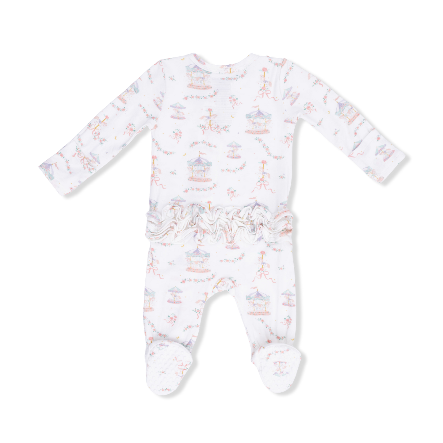 Carousel W/ Bows Zip Footie