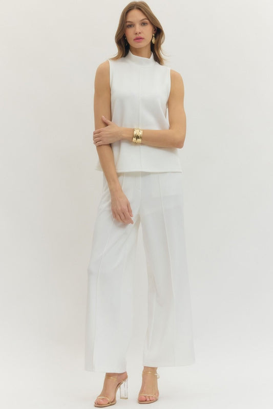 Mock Neck Set - Off White