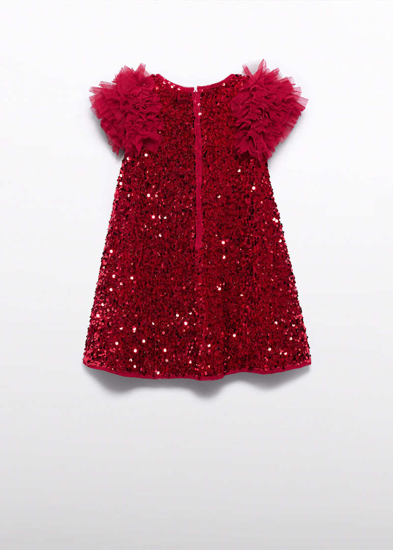 Red Sequin And Tulle Dress