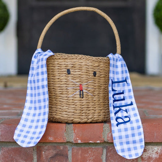 Blue Gingham Bunny Easter Basket