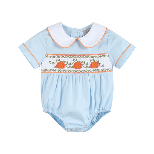 Blue Pumpkin Smocked Bubble