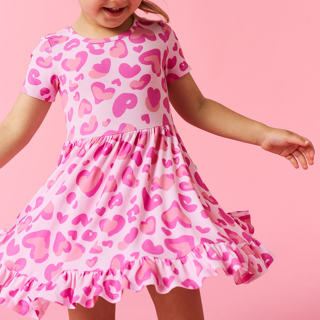 Love Leopard Ruffled Twirl Dress