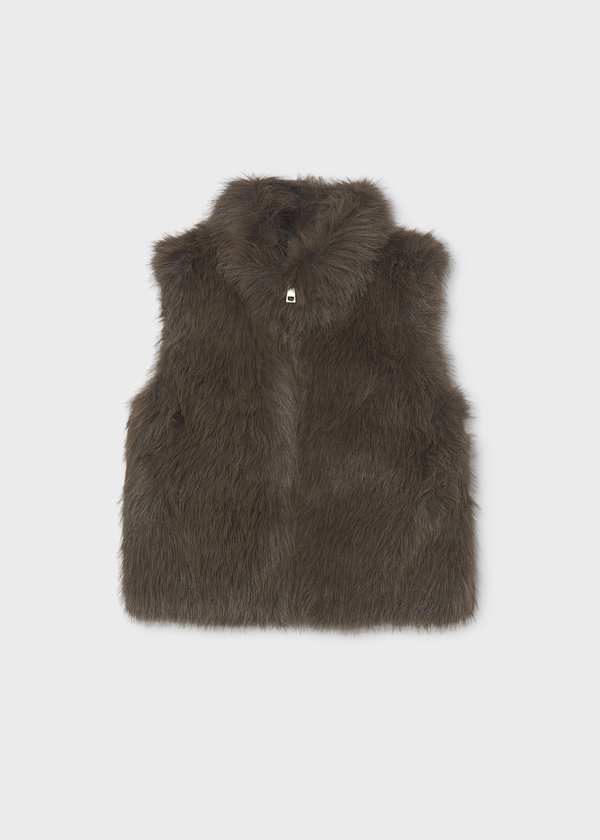 Chocolate Faux Fur Vest