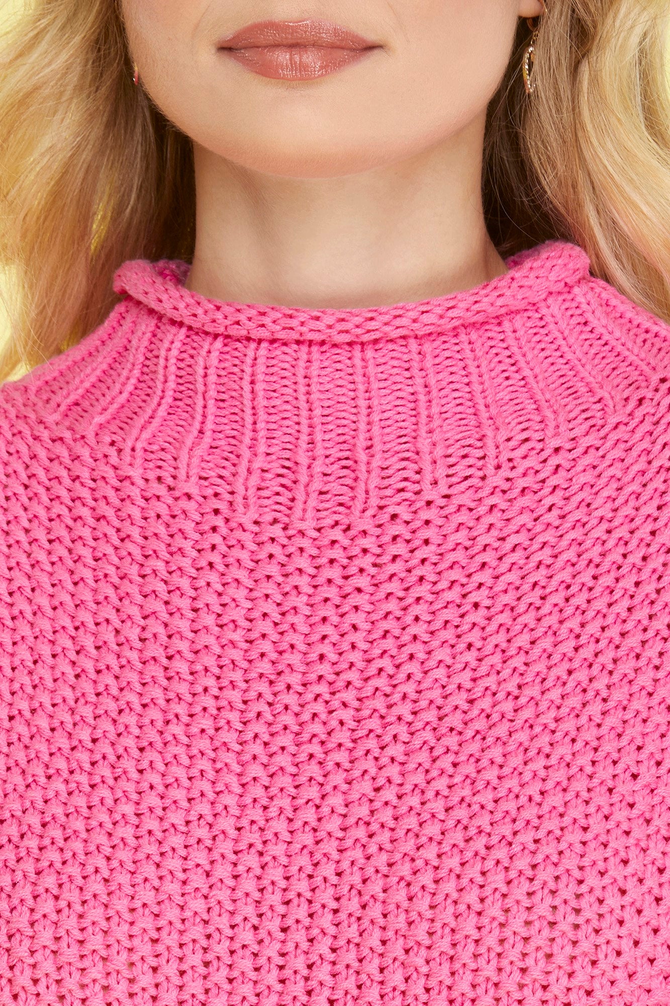 Pink Mock Neck Sweater