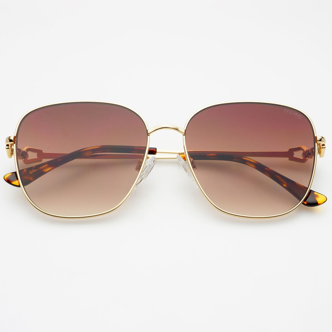 Gold/Brown Lea Round Sunglasses