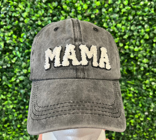 Mama Baseball Cap - Washed Black