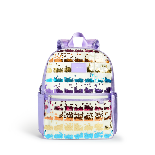 Lilac Quilted Sequins Kane Backpack
