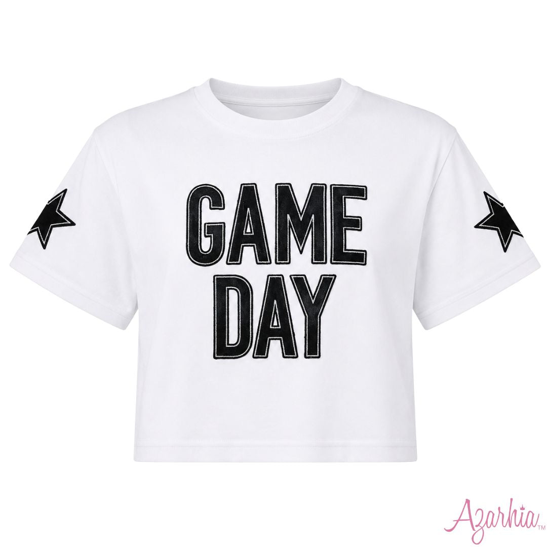 Black Shimmer Game Day Star Tee