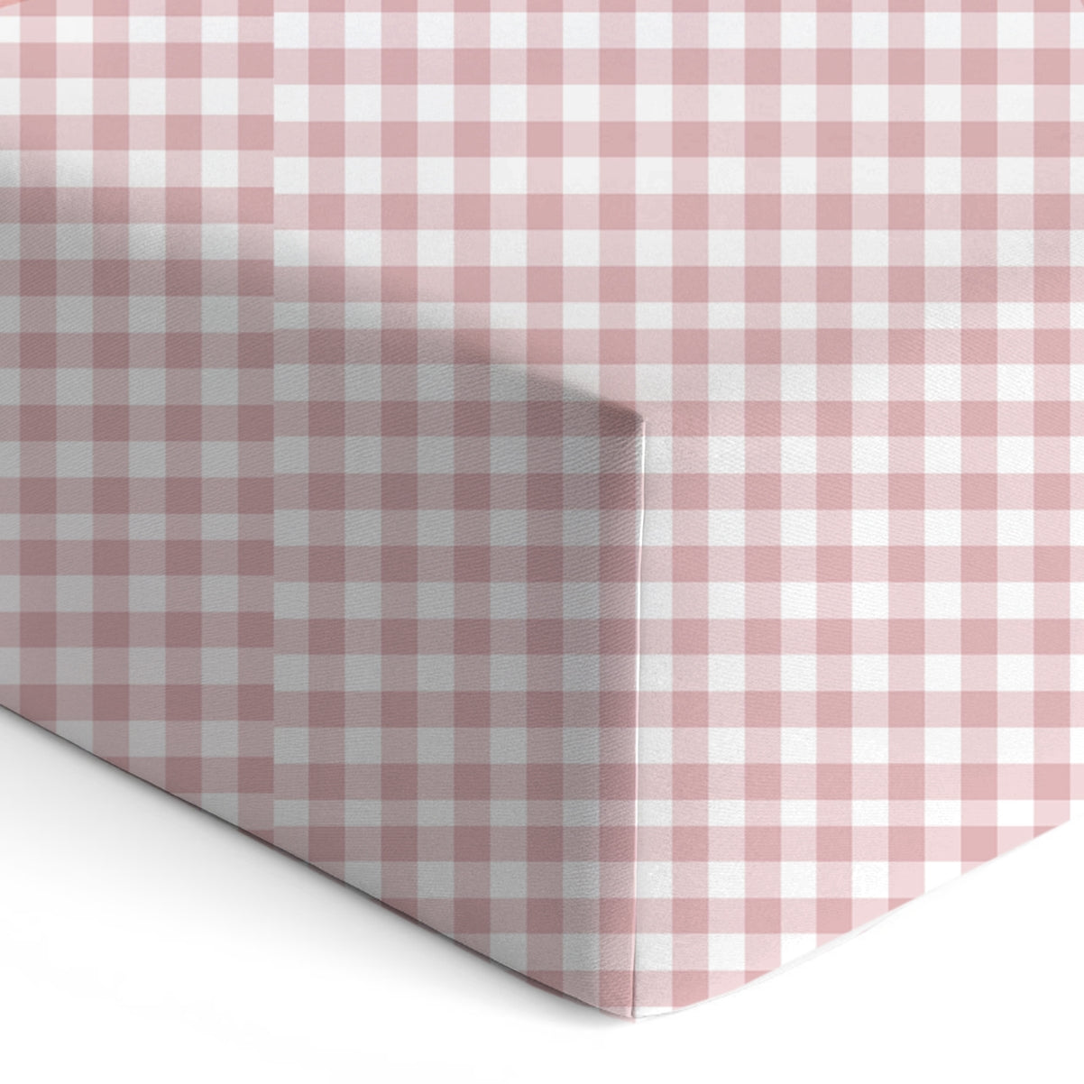 Pink Gingham Bamboo Crib Sheet