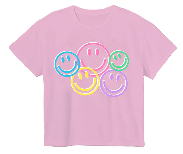 Puffy Smiley Face Boxy Tee