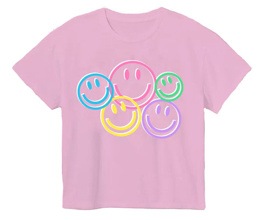 Puffy Smiley Face Boxy Tee