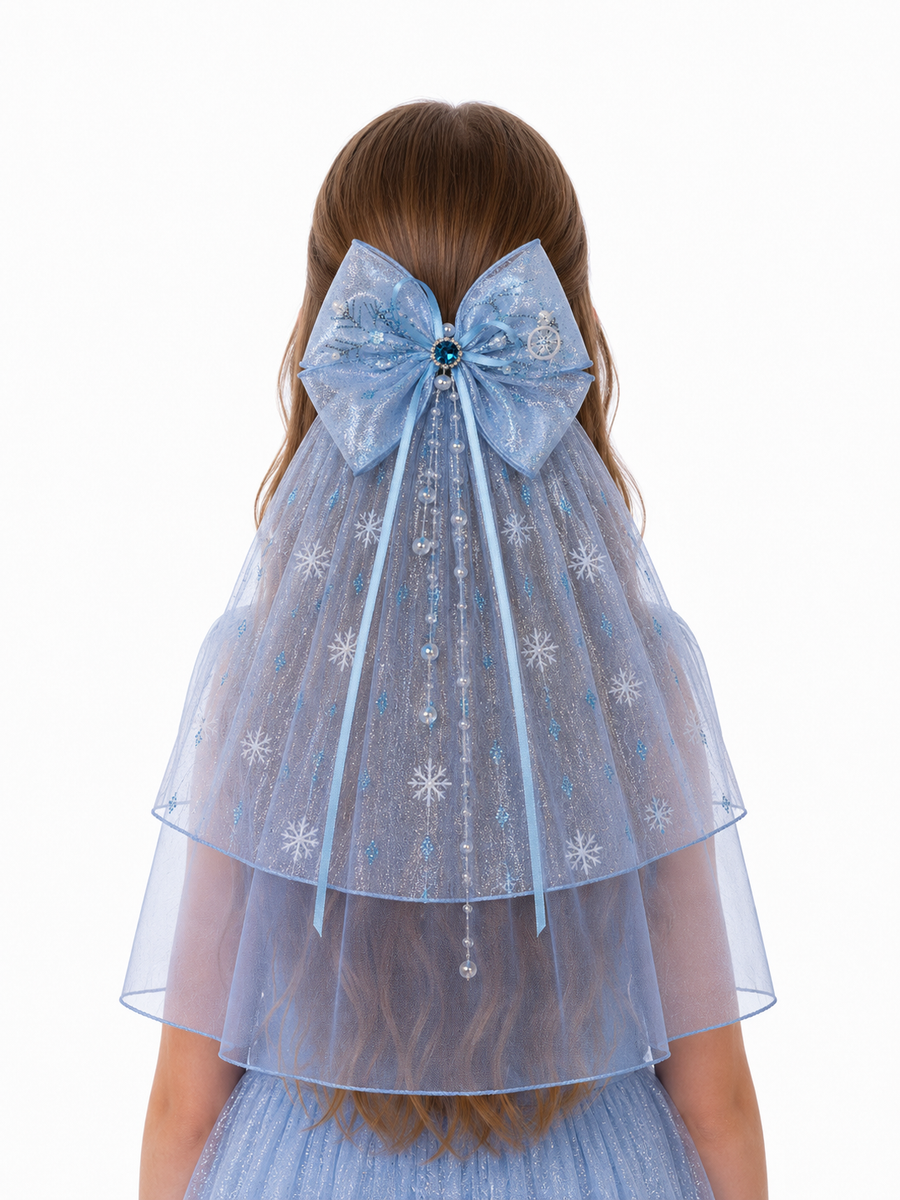 Snowflake Hair Clip W/ Veil