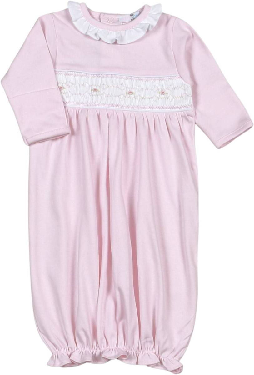 Pink Ruffled Smock Gown