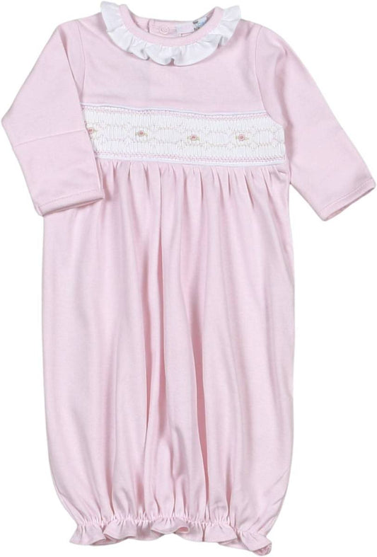 Pink Ruffled Smock Gown