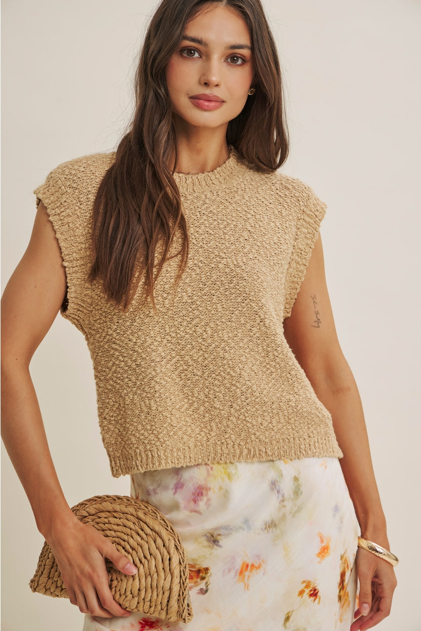 Biscuit Textured Sweater Top
