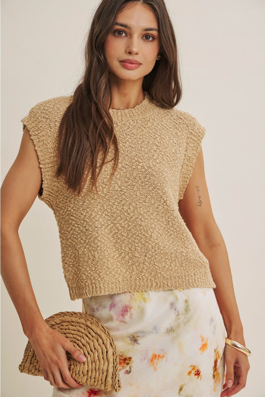 Biscuit Textured Sweater Top