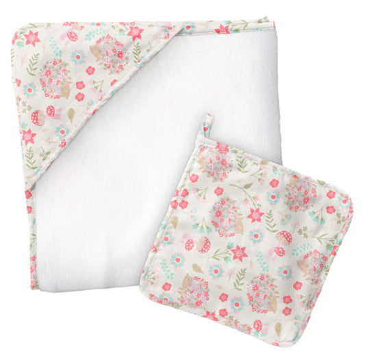 Hedgehog Hooded Towel and Washcloth