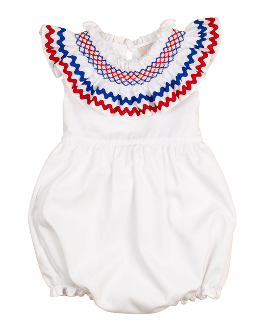 Red White Blue Smocked Chelsea Bubble