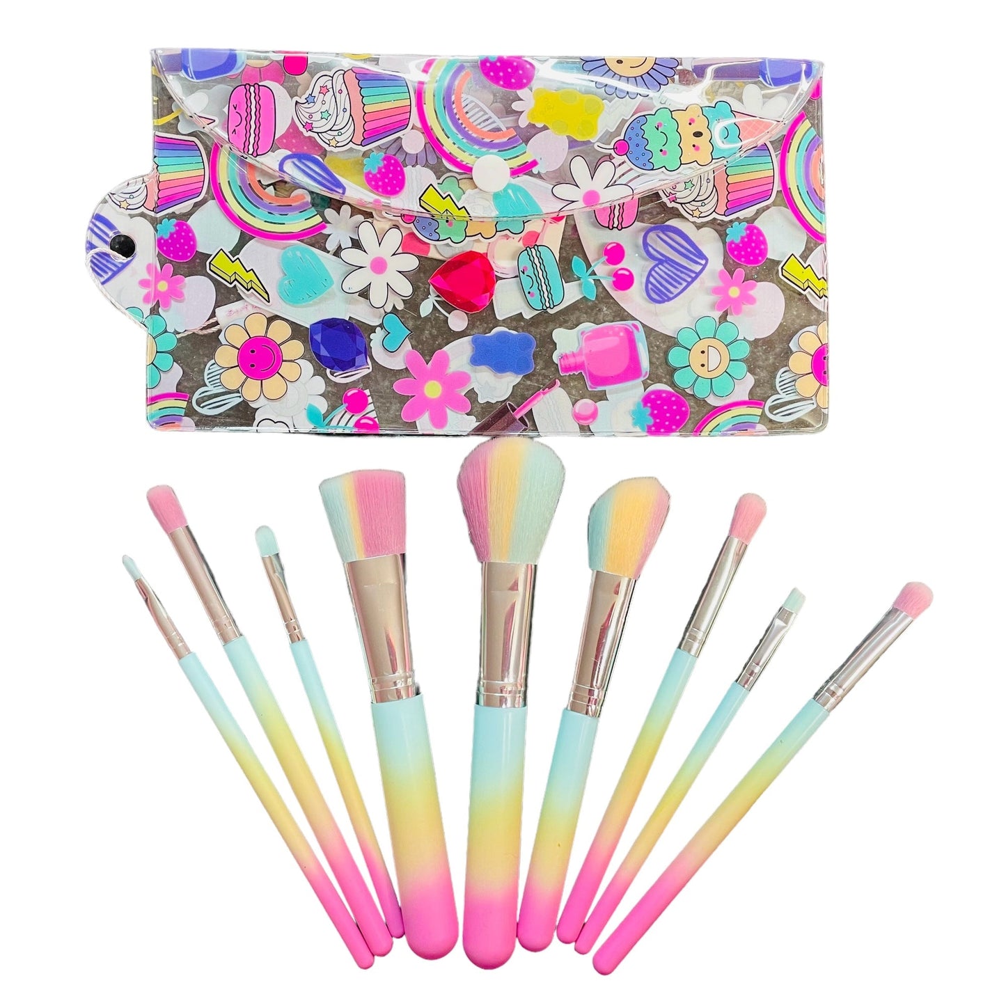 10 pc Makeup Brush Set - Ombre