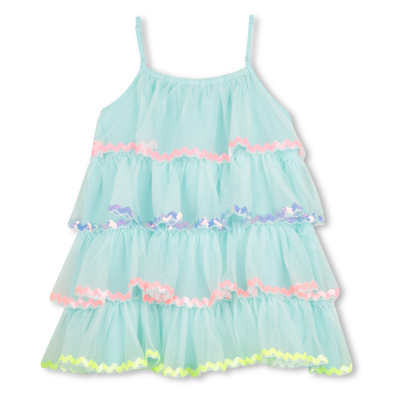 Turquoise Sequin Tulle Dress
