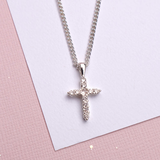Diamante Cross Necklace