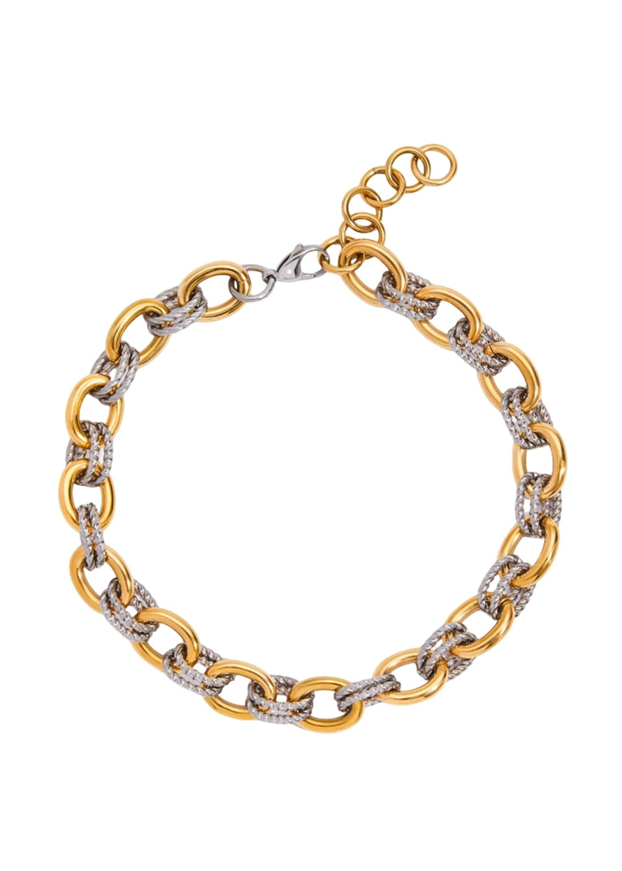 Evelyn Two Toned Chain Link Necklace
