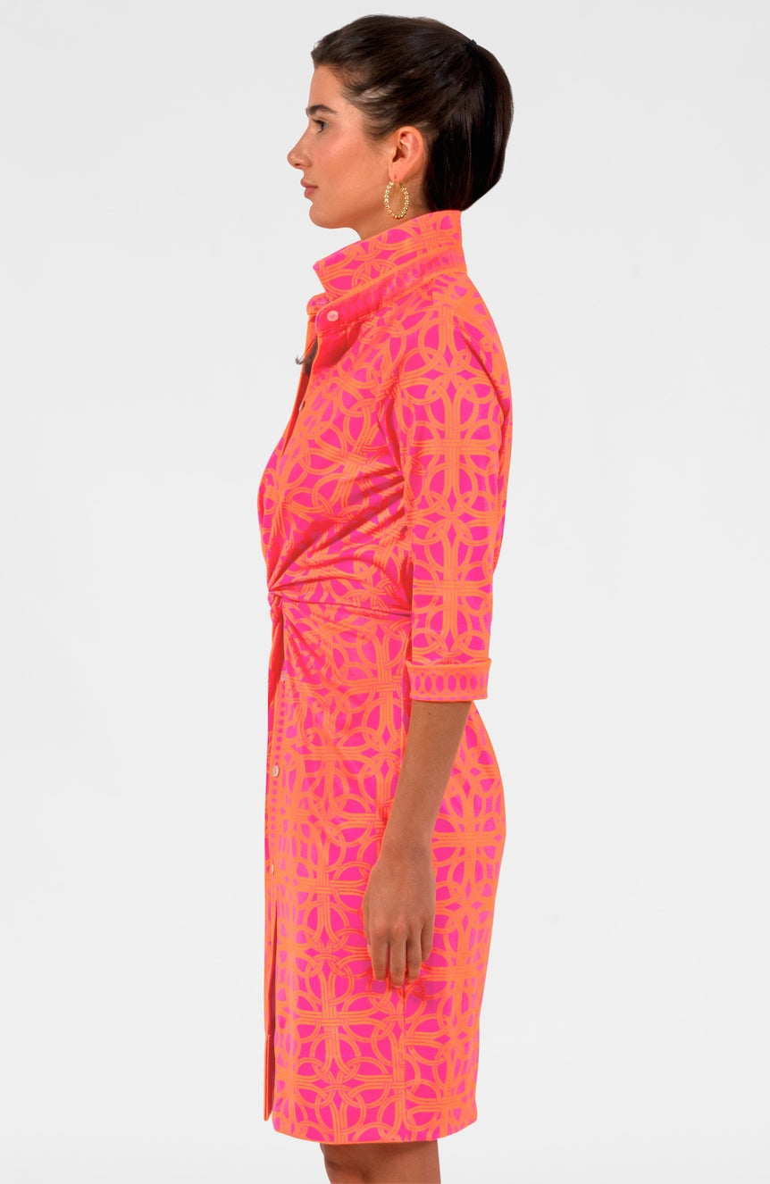 Shocking Pink Twist & Shout Dress - Ring Toss