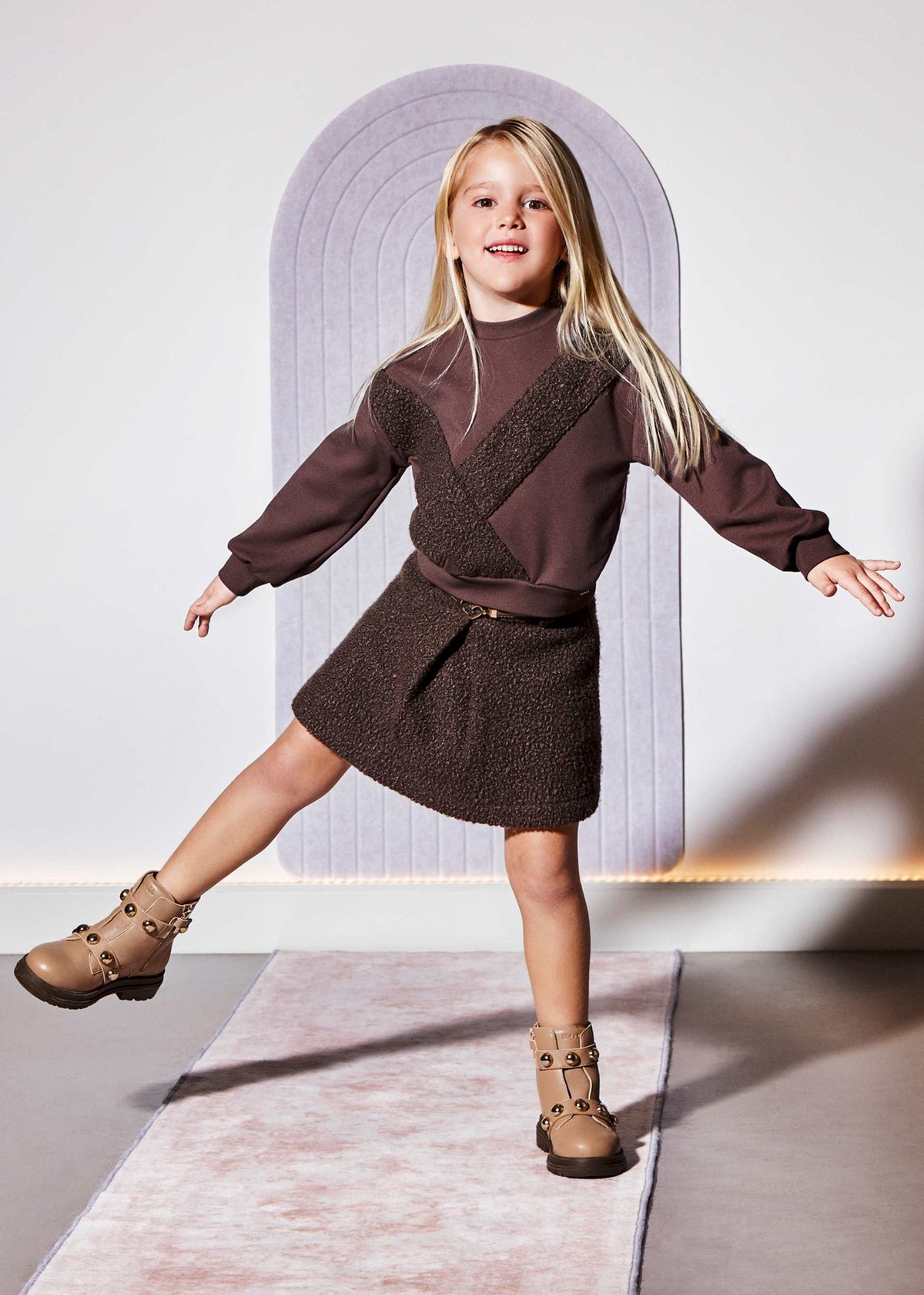 Dark Brown Sherpa Skirt