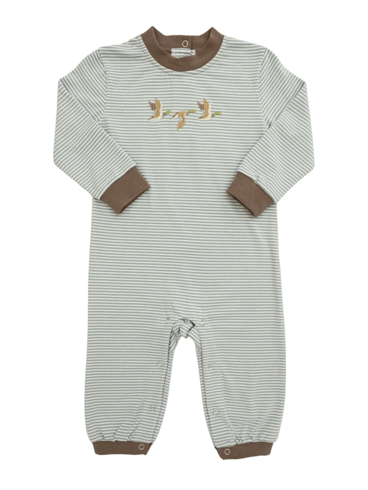 Green Stripe Mallard Romper