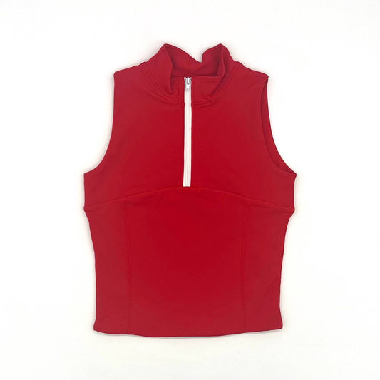 Red Athletic Quarter Zip Top