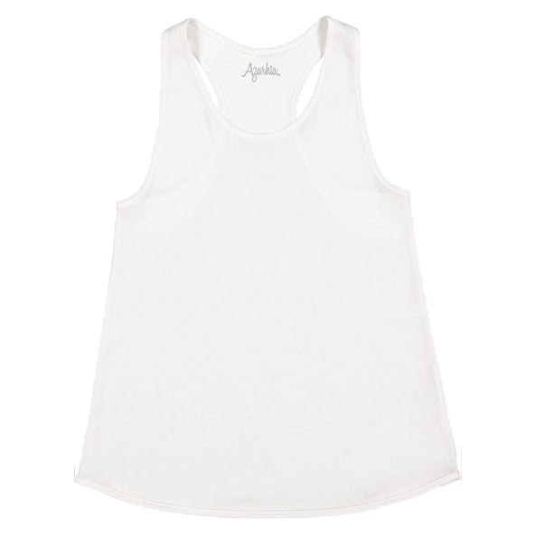 White Racer Back Tank