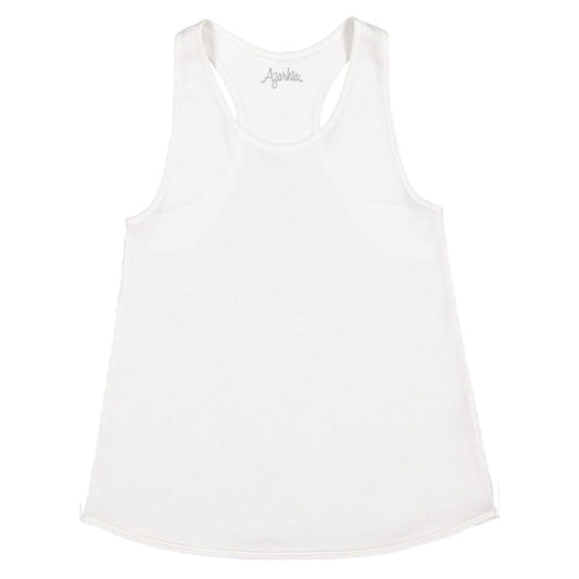 White Racer Back Tank