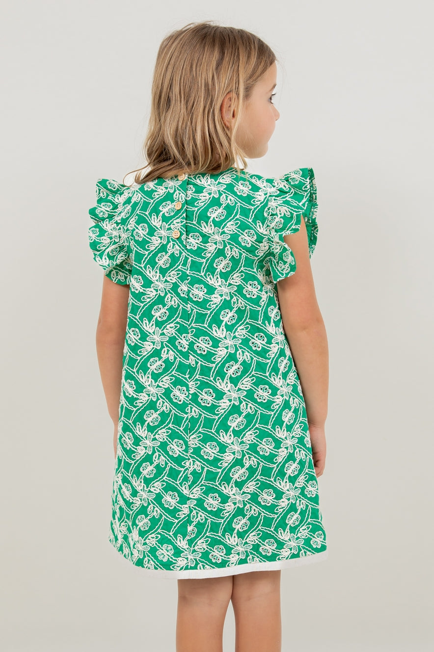 Kelly Green Embroidered Dress