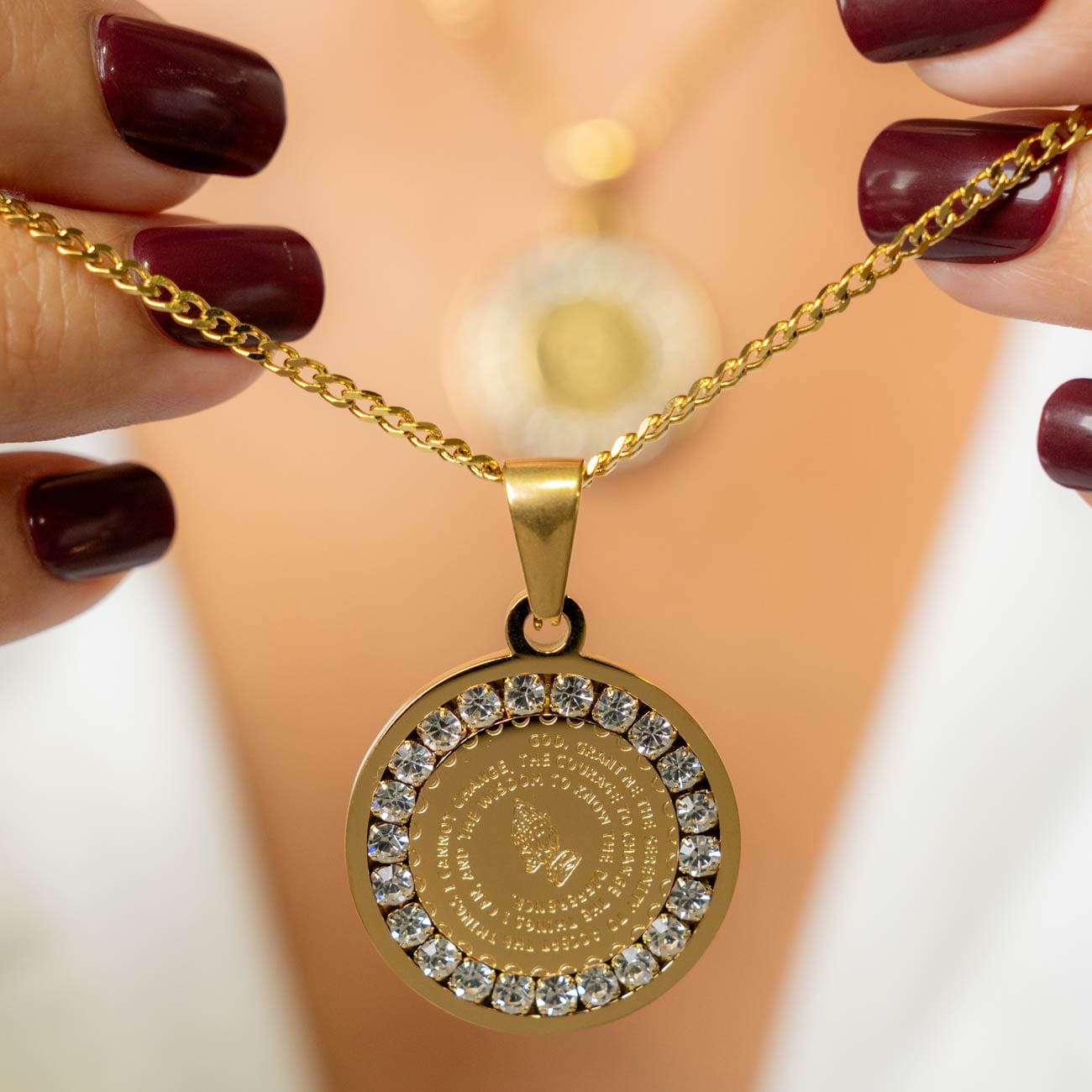 GOLD PRAYER WARRIOR NECKLACE