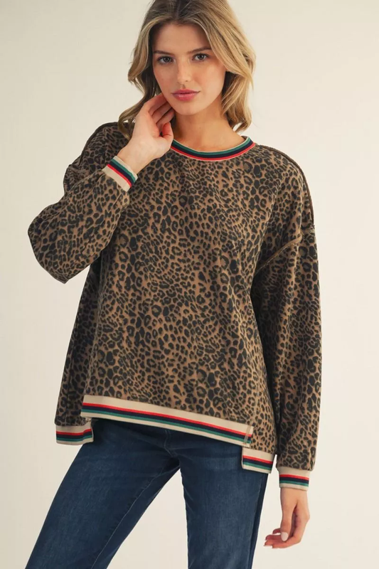 Leopard Pullover Top