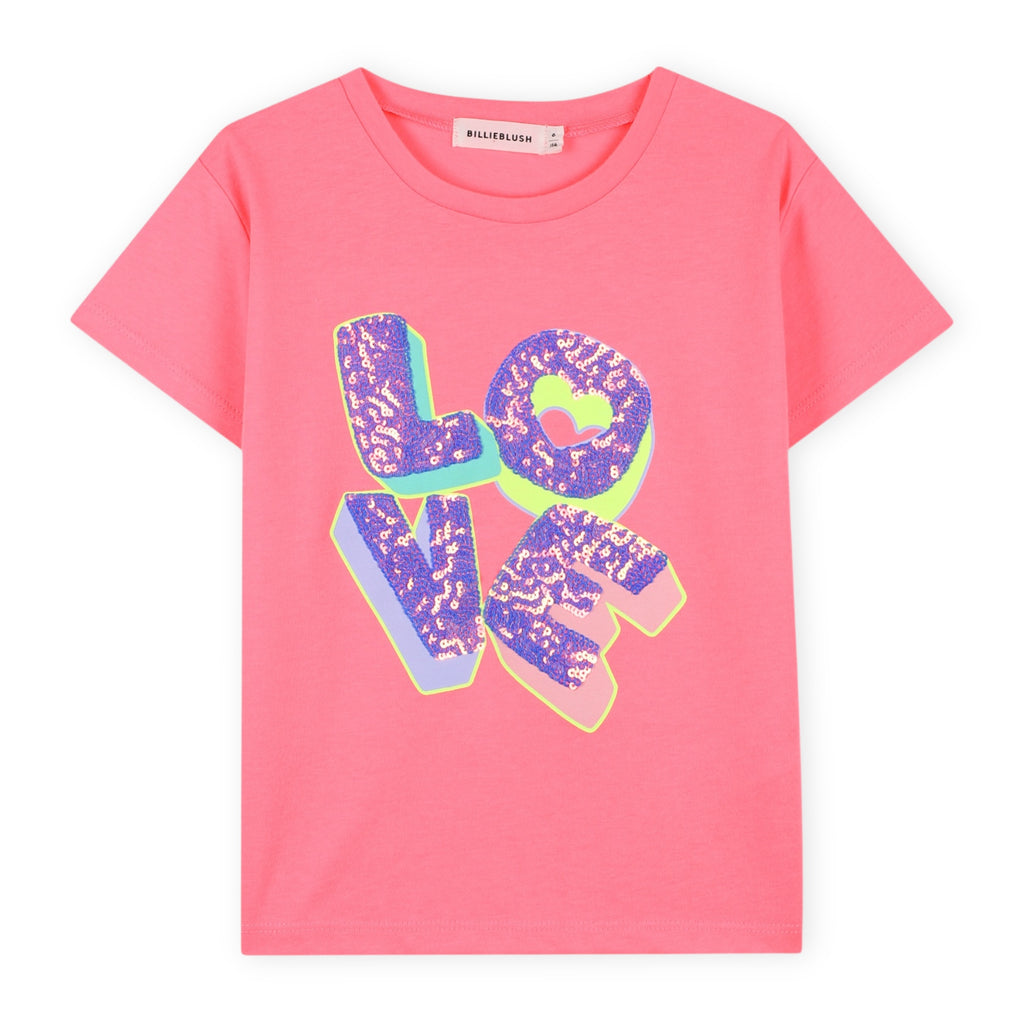 Fuchsia Sequin Love Tee