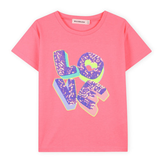 Fuchsia Sequin Love Tee