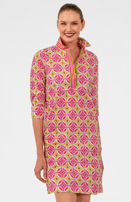 Pink/Lime Shirt Tail 2.0 Dress - Smell the Roses