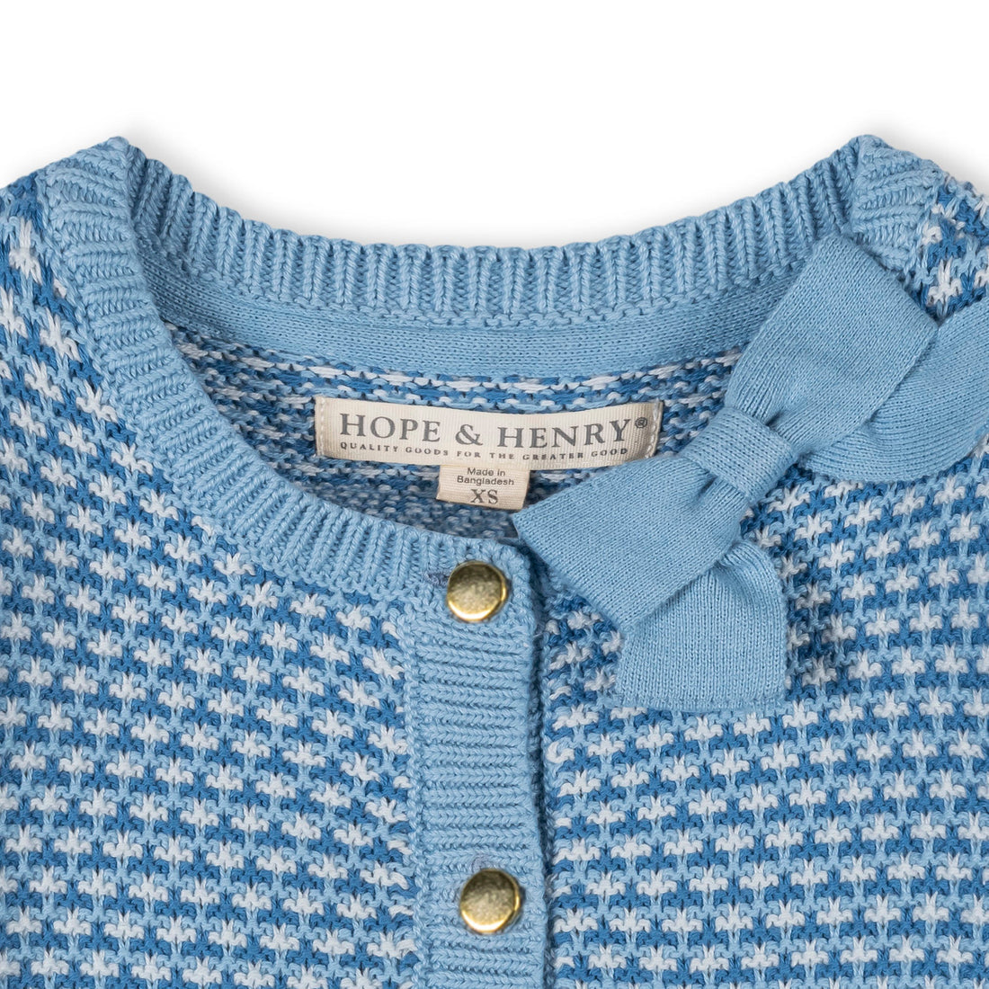 Bluebell Tweed Stitch Bow Cardigan