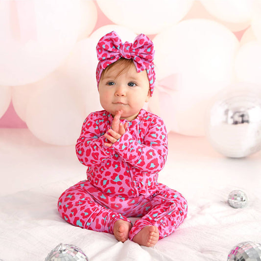 Zuri Leopard Ruffle Footie