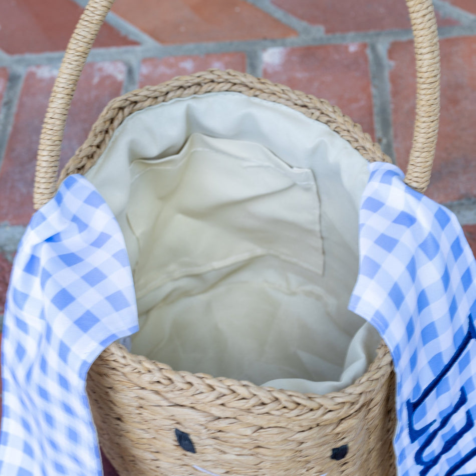 Blue Gingham Bunny Easter Basket