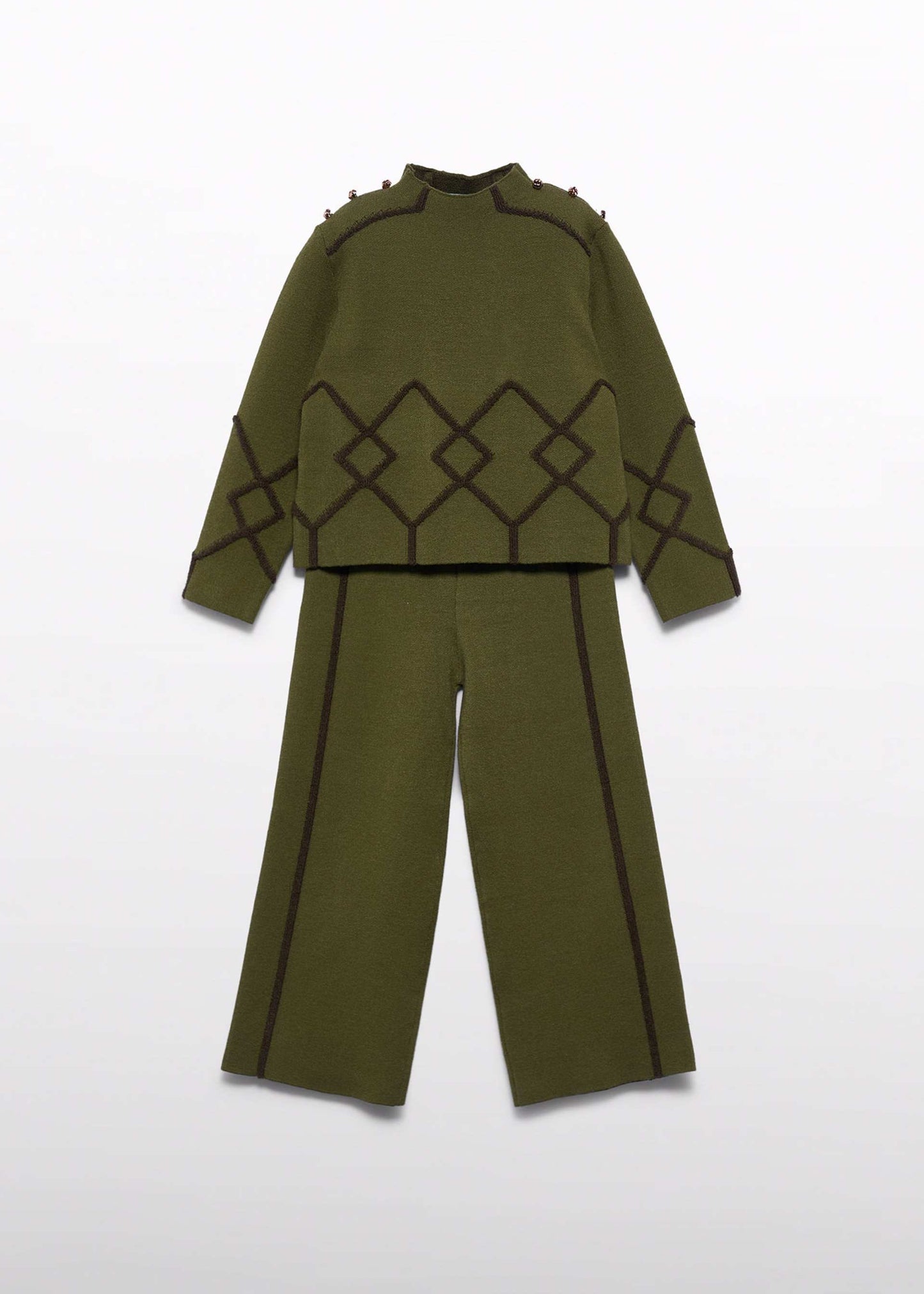 Olive Knit Pant Set