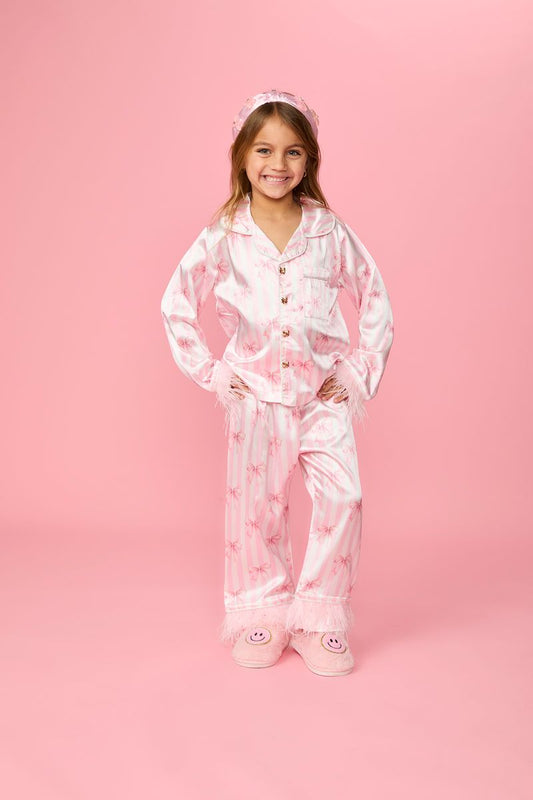 Bows Feather Silky Pajama