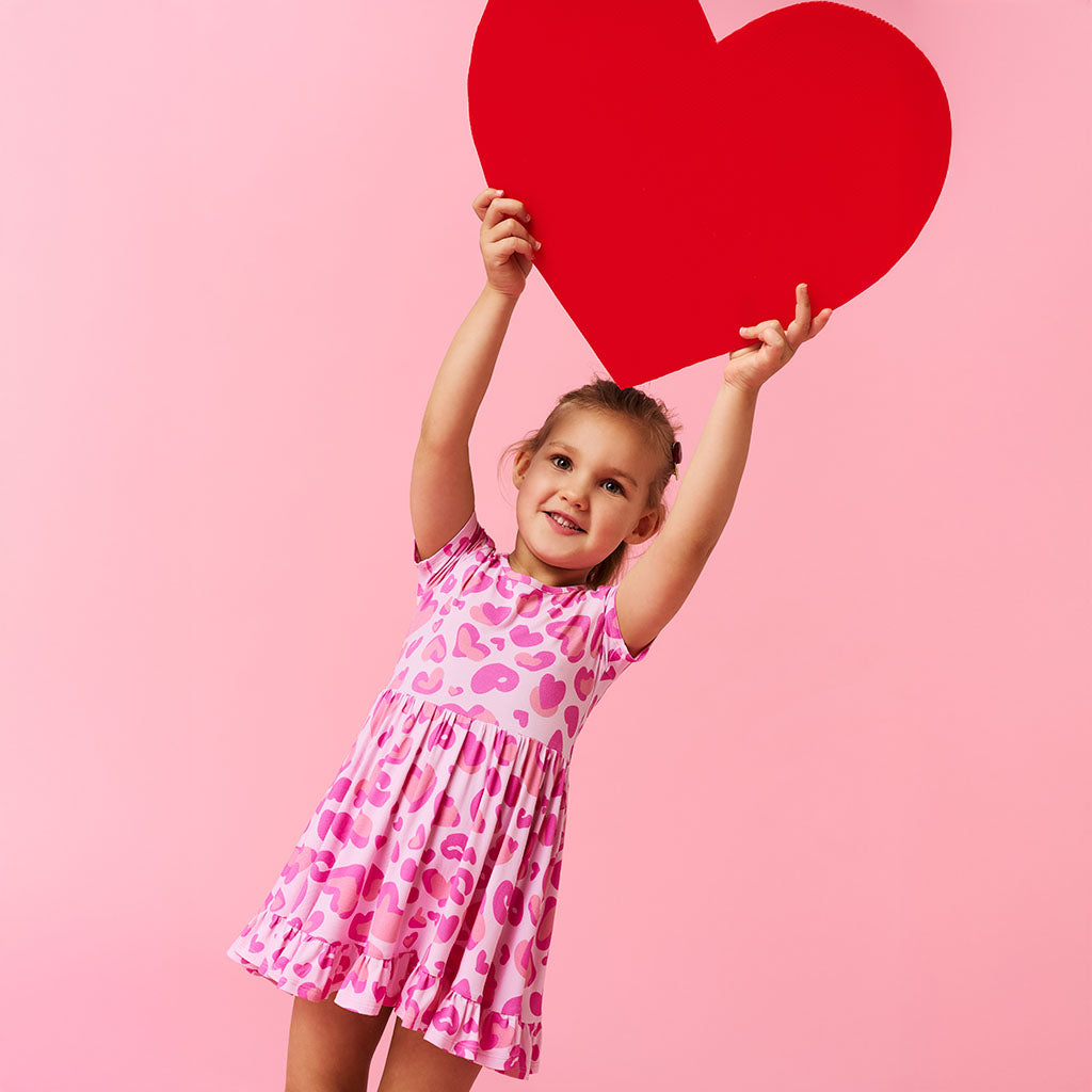 Love Leopard Ruffled Twirl Dress