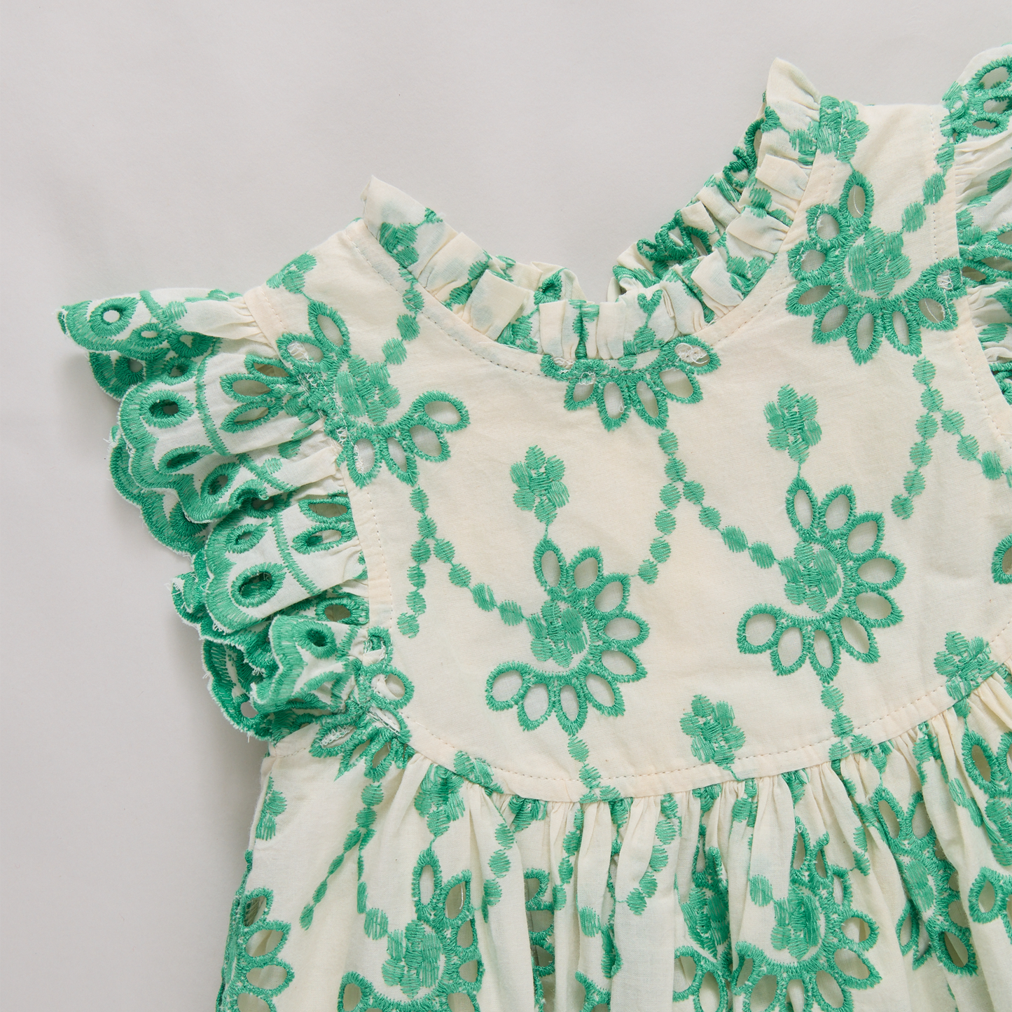 Green Eyelet Cynthia Dress Set