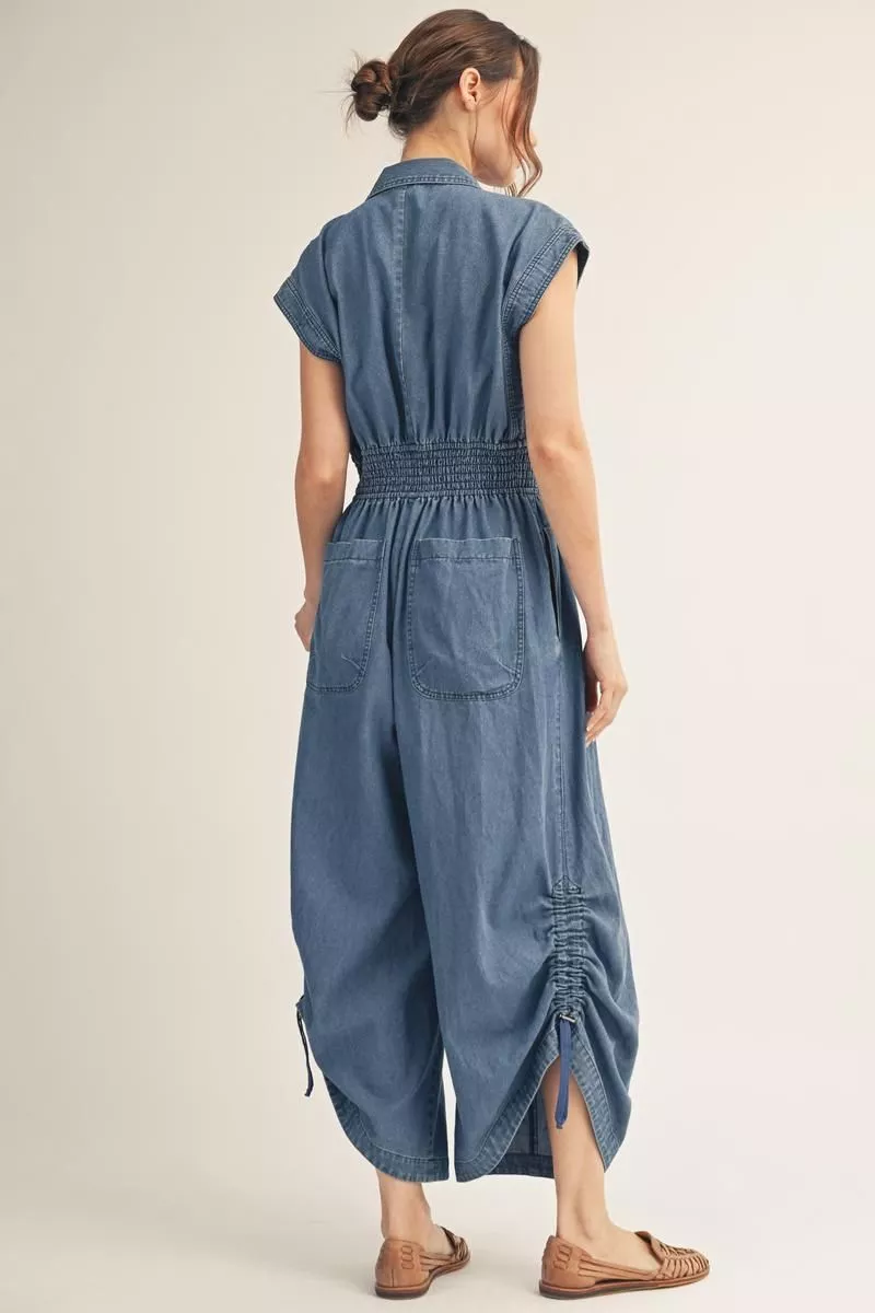 Washed Denim Jumpsuit